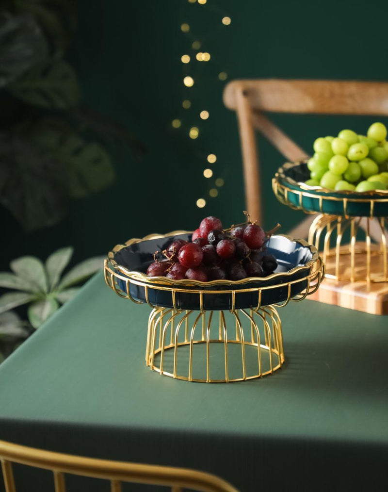 Crinkle Ceramic Plate With Stand - Smokey Cocktail