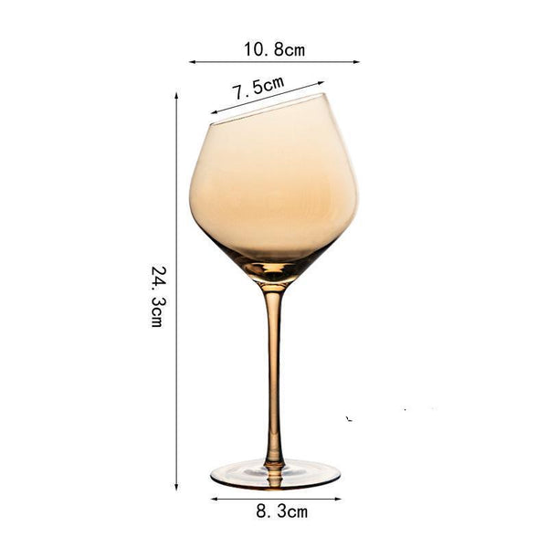 wine glasses online | SLANTING TAN GOBLET GLASS - SET OF 2