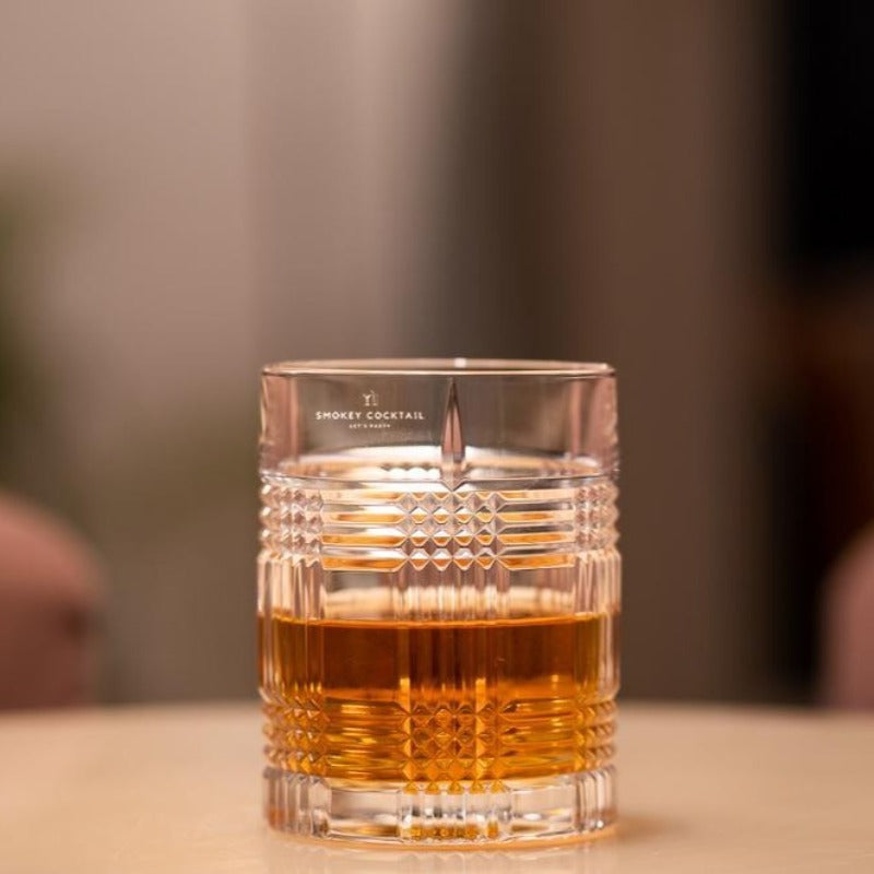 Buy Whiskey Glass | Check Glass Tumbler - Set Of 6