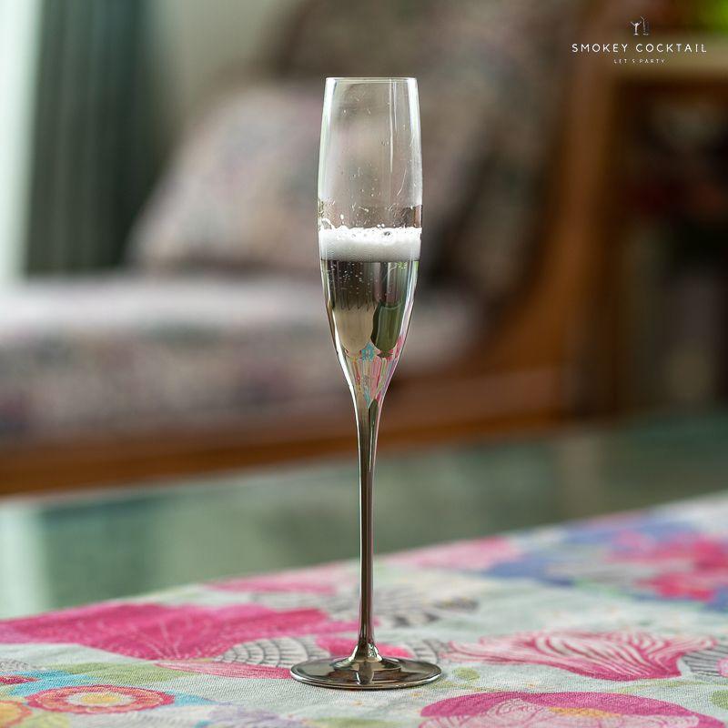 wine glass set | SILVER GRADIENT FLUTE GLASS - SET OF 2