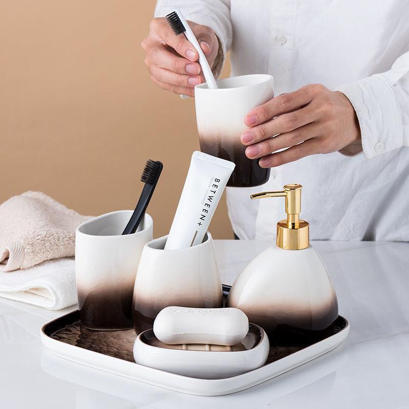 Oceanic Bathroom Set Of 5 - Smokey Cocktail