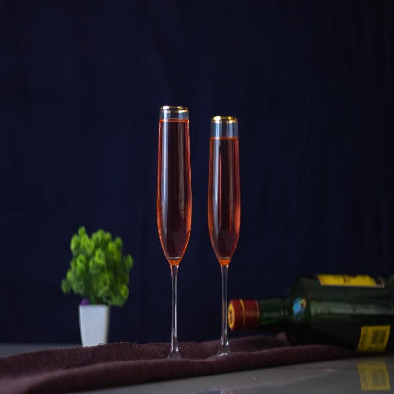 wine glass | STRIPE FLUTE GLASS - SET OF 2