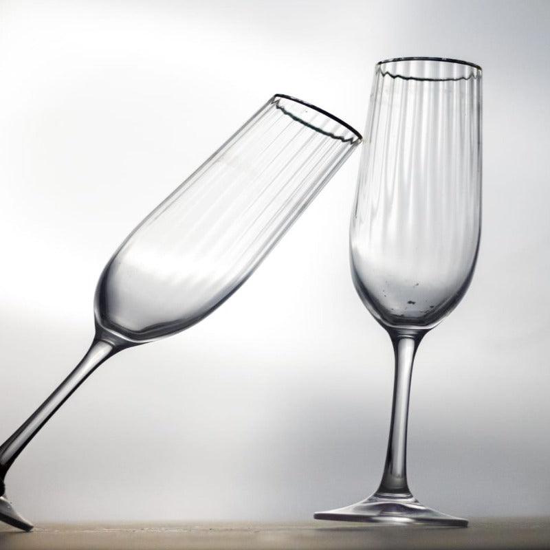 wine glass | STRIPE FLUTE GLASS - SET OF 2