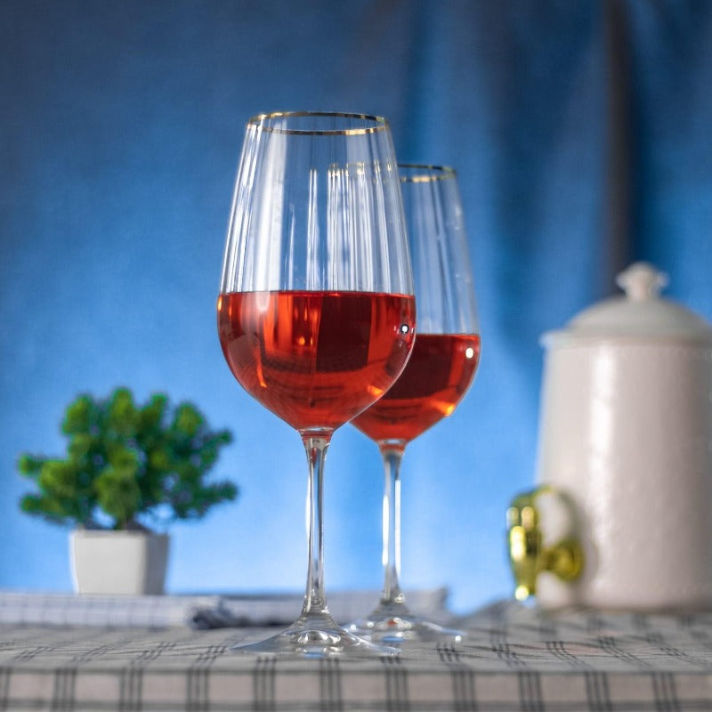 wine glasses online | STRIPE STEM GLASS - SET OF 2
