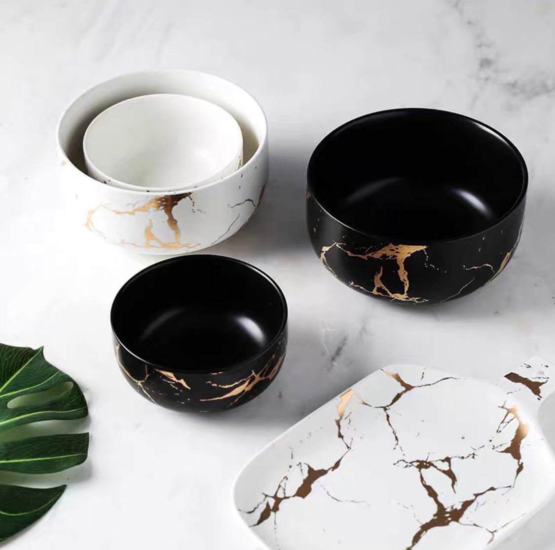 Rumbling Ceramic White Bowls - Smokey Cocktail