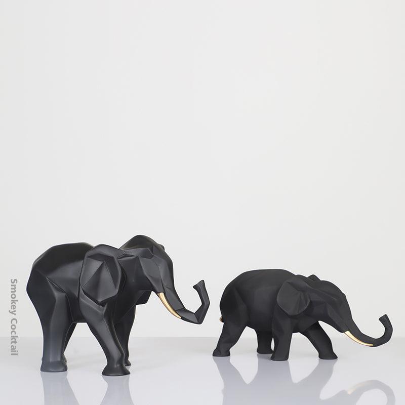 ELEPHANT PAIR SCULPTURE - Smokey Cocktail