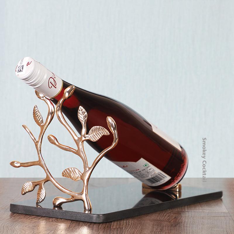 Marble Bottle Holder with Metal Leaf - Smokey Cocktail