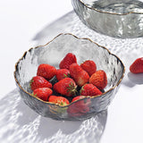 glass bowl set | IRREGULAR BLACK GLASS BOWL WITH GOLD RIM - SET OF 2