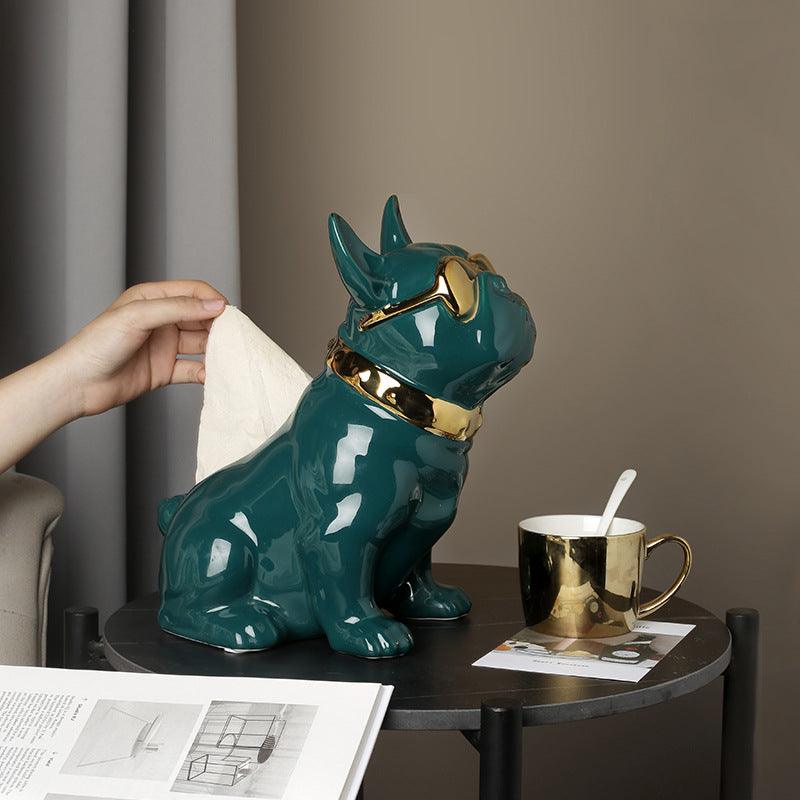 Magnum Dog Tissue Storage Figurine - Smokey Cocktail