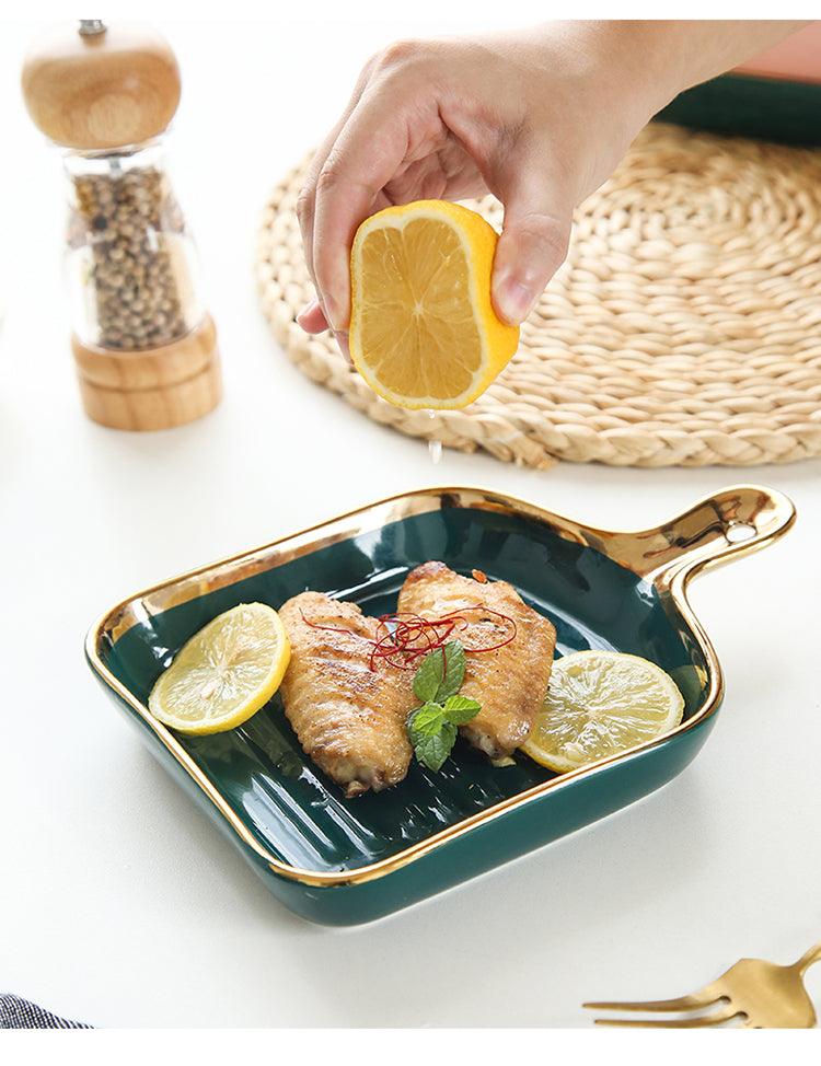 Ribbed Ceramic Platter - Smokey Cocktail