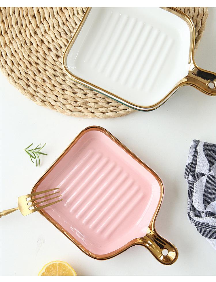 Ribbed Ceramic Platter - Smokey Cocktail