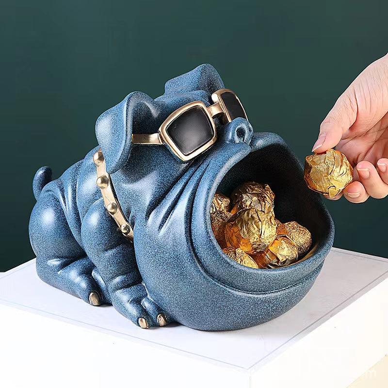 Open Mouth Bulldog Figurine - Smokey Cocktail