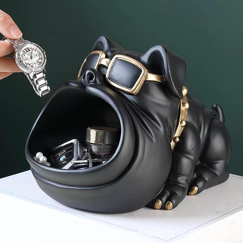 Open Mouth Bulldog Figurine - Smokey Cocktail