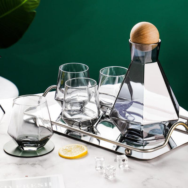decanter gift set | SMOKEY GREY GLASS WITH DECANTER SET