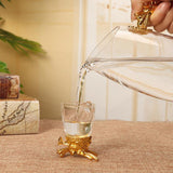 Zodiac head shot glass | ZODIAC SHOT GLASSES WITH GLASS JUG - GOLD COLOR