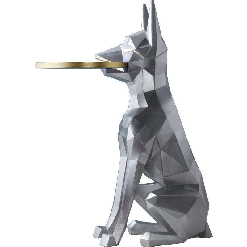 Abstract Dog Figurine Table - Smokey Cocktail