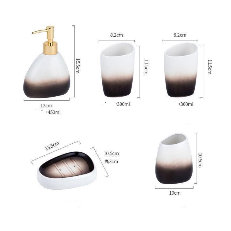 Oceanic Bathroom Set Of 5 - Smokey Cocktail