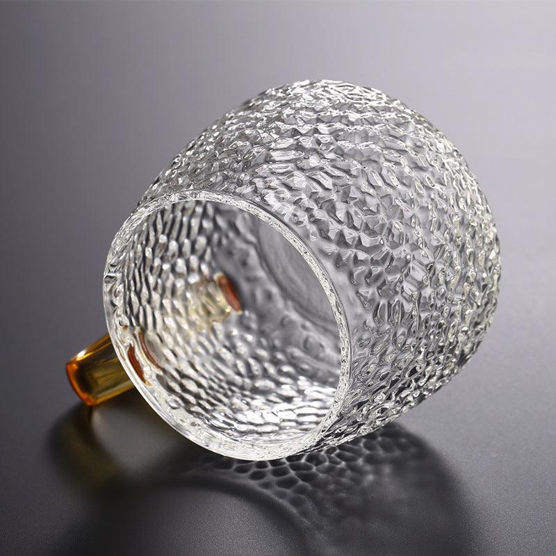 glass coffee mug | HAMMERED GLASS MUG - SET OF 2