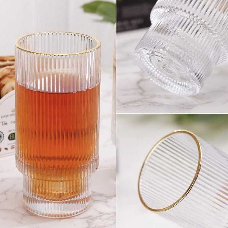 Sterling Gold Rim Glass - Set of 2 - Smokey Cocktail