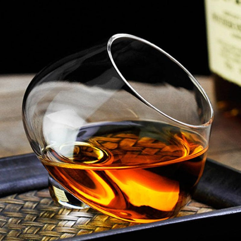 Elegant Whiskey Glasses | Spin Bottom Glass - Set Of 2