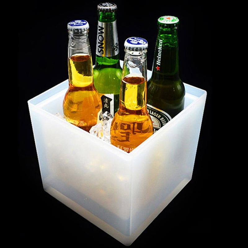 LED Square Double Layer Ice Bucket