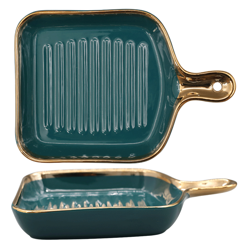 Ribbed Ceramic Platter - Smokey Cocktail