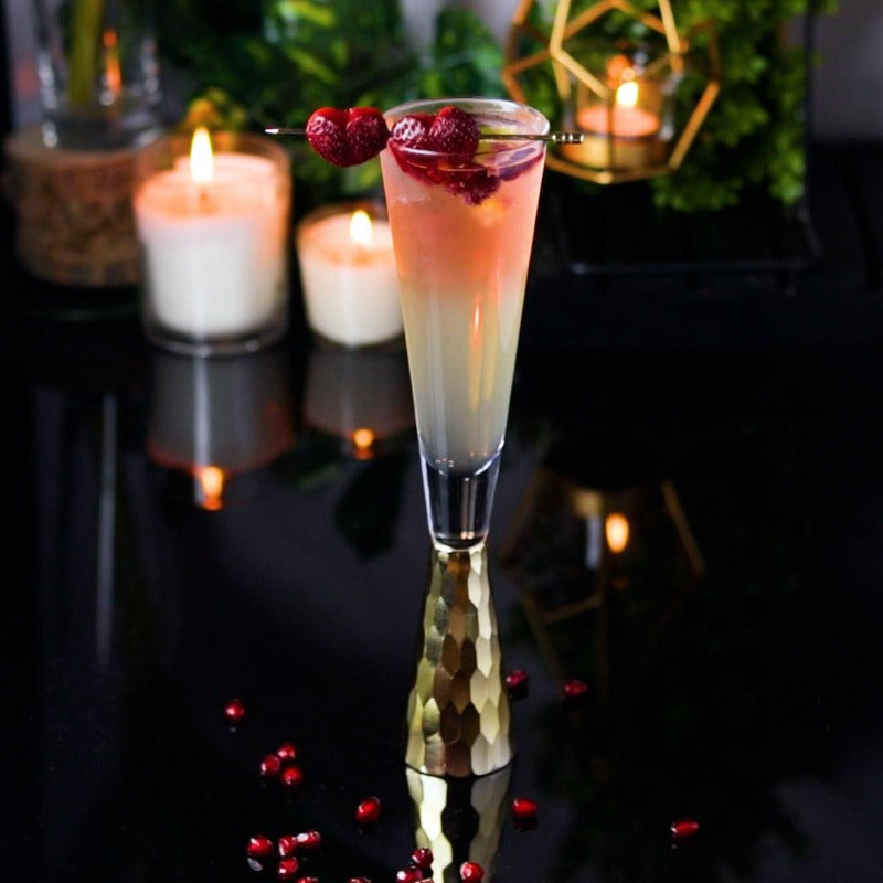 wine glasses online | STAR GOLD FLUTE GLASS - SET OF 2