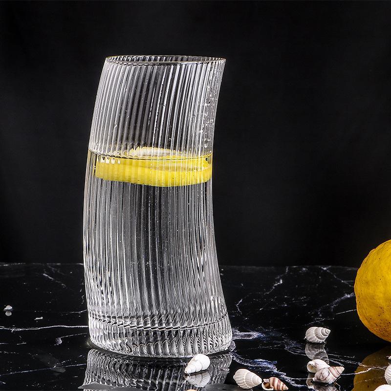 tall glass | STRIPED TALL GLASS - SET OF 2
